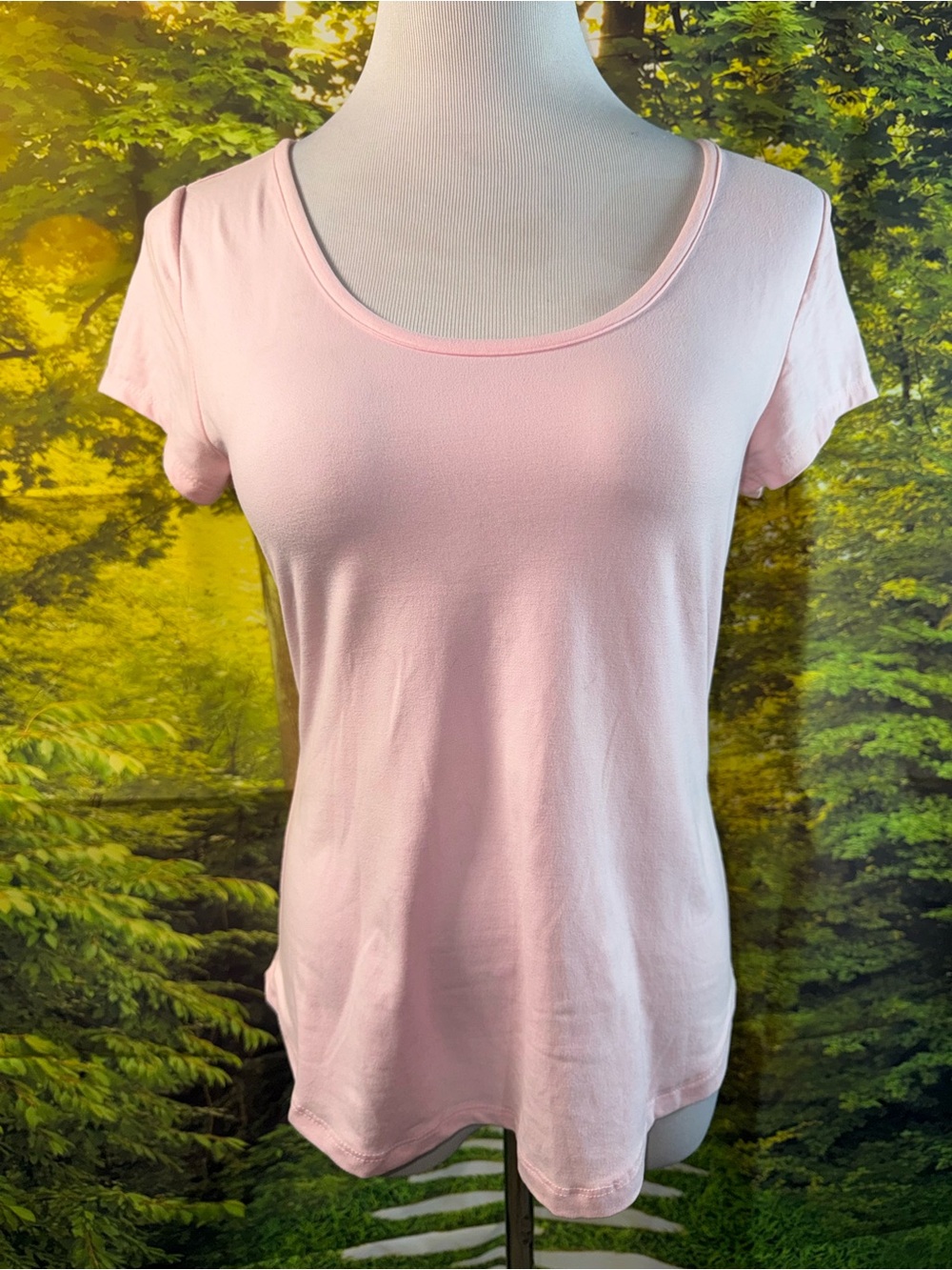 952-Hot Kiss Scoop Neck Tee in Light Pink